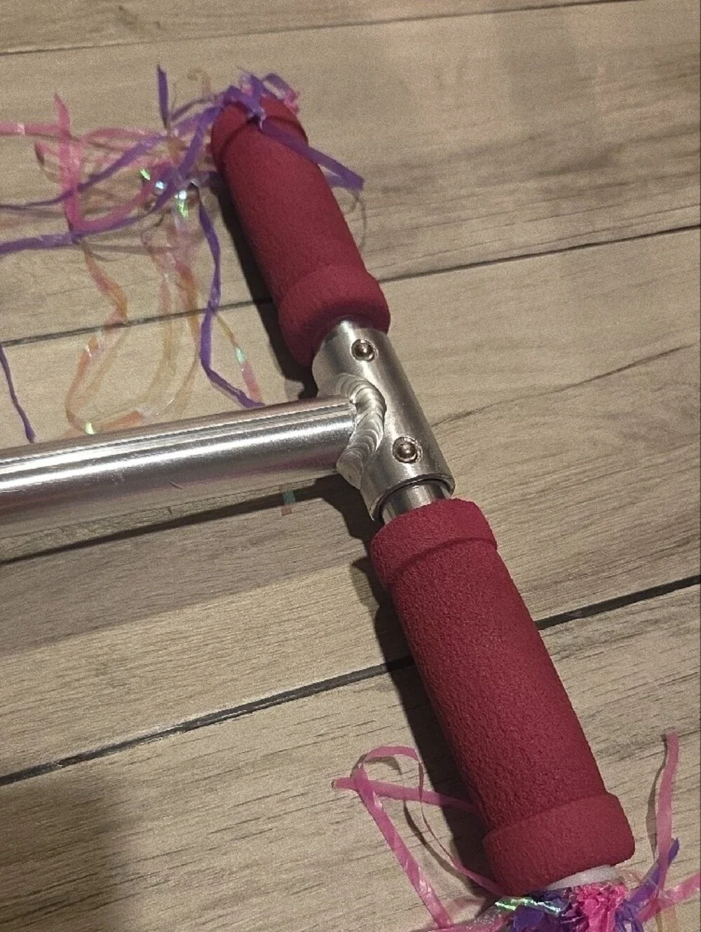 Razor Pink Folding Kick Scooter with Purple Streamers